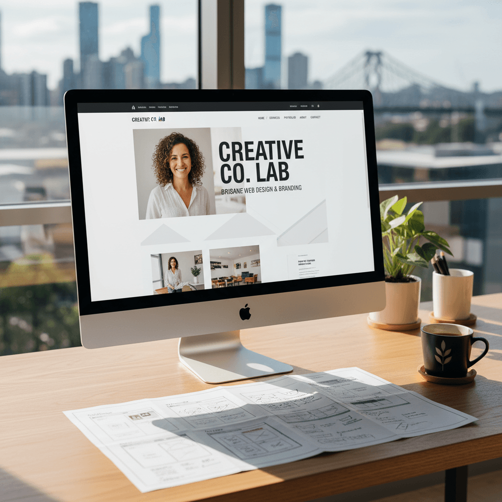 Completed website displayed on monitor ready to launch