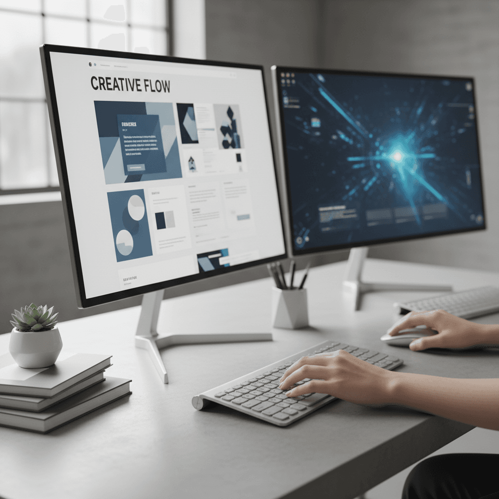 Designer refining website design details on computer